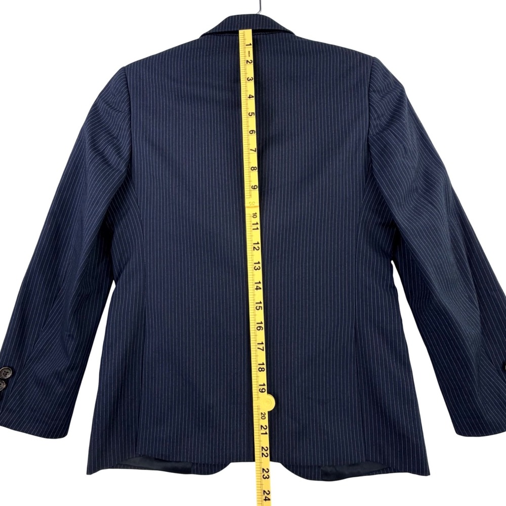Lauren Ralph Lauren Pinstripe Blazer Boys 10R Navy Blue Suit Jacket Formal - Picture 9 of 10